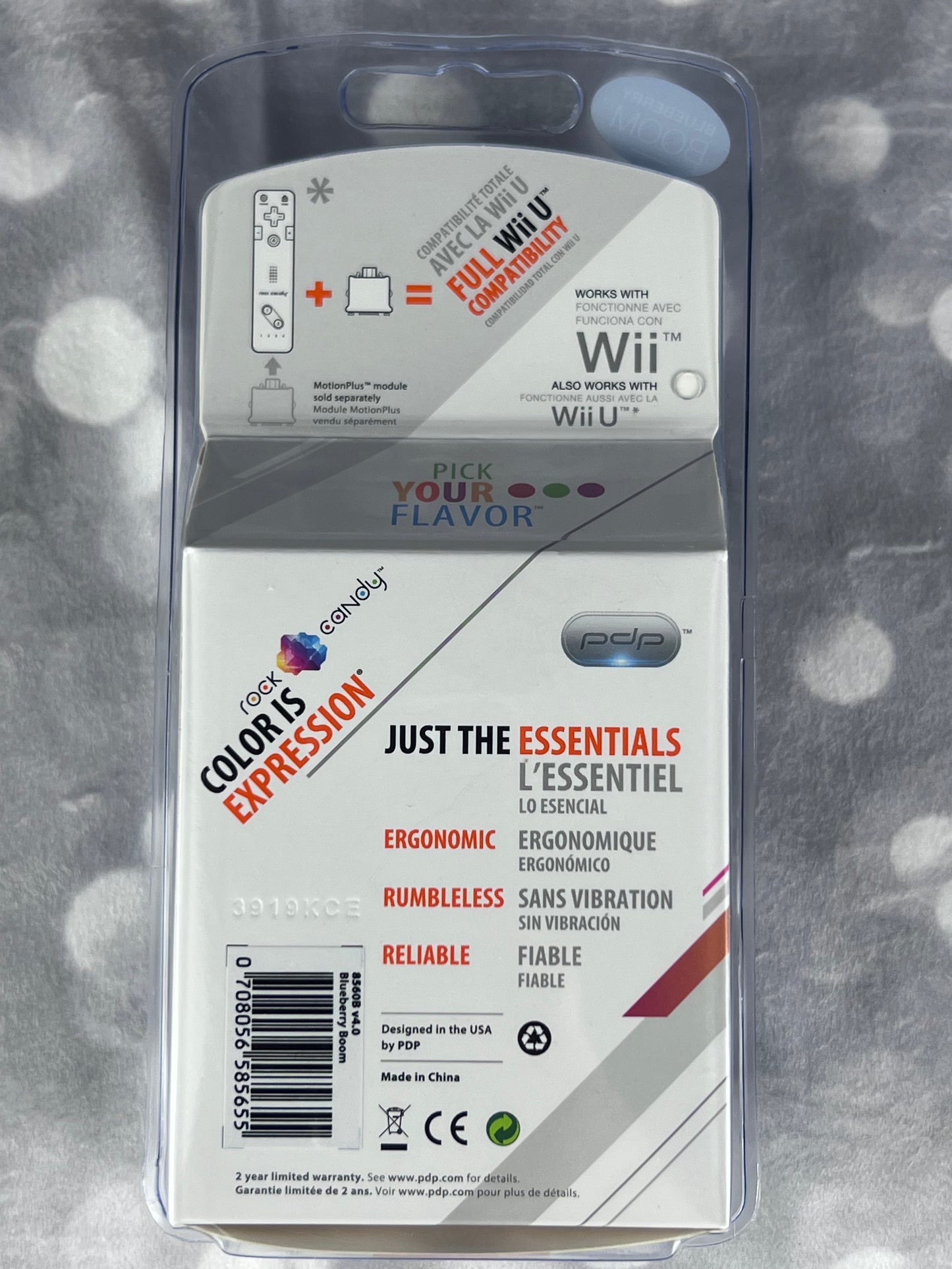 Rock Candy Wii / Wii U Blueberry Boom Remote Controller New In Package