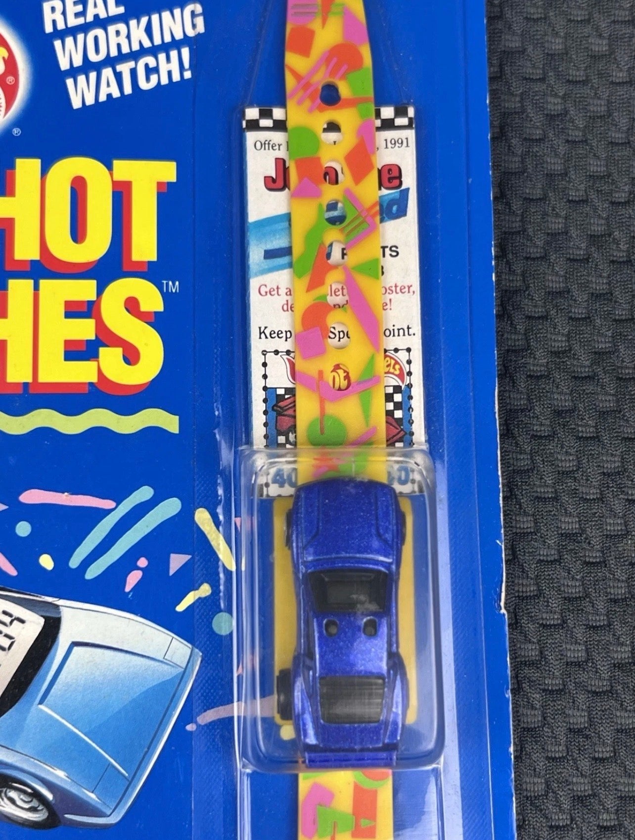 Hot Wheels California Custom Car Hot Wrist Watches 1990 Rare Retro Vintage Blue
