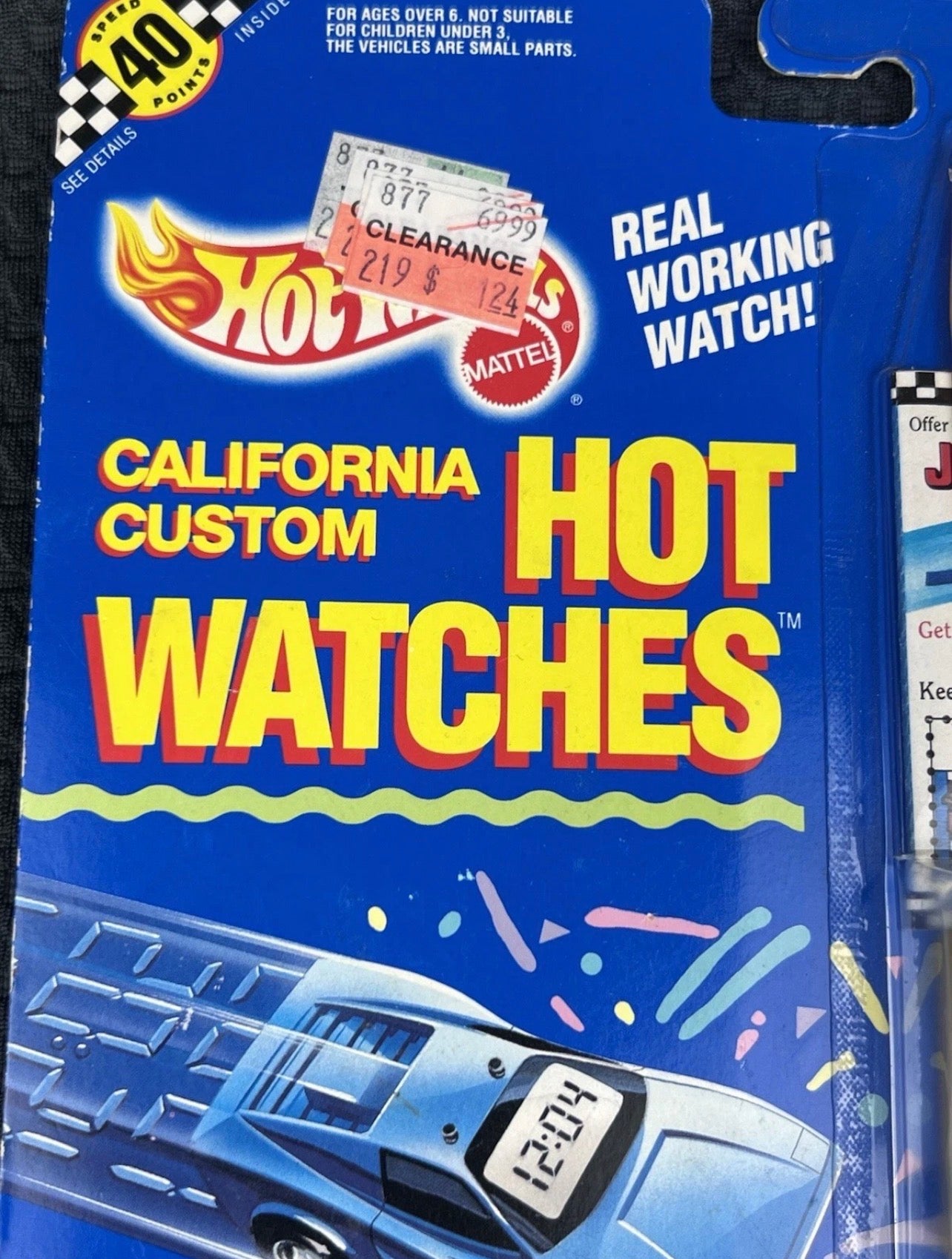 Hot Wheels California Custom Car Hot Wrist Watches 1990 Rare Retro Vintage Blue