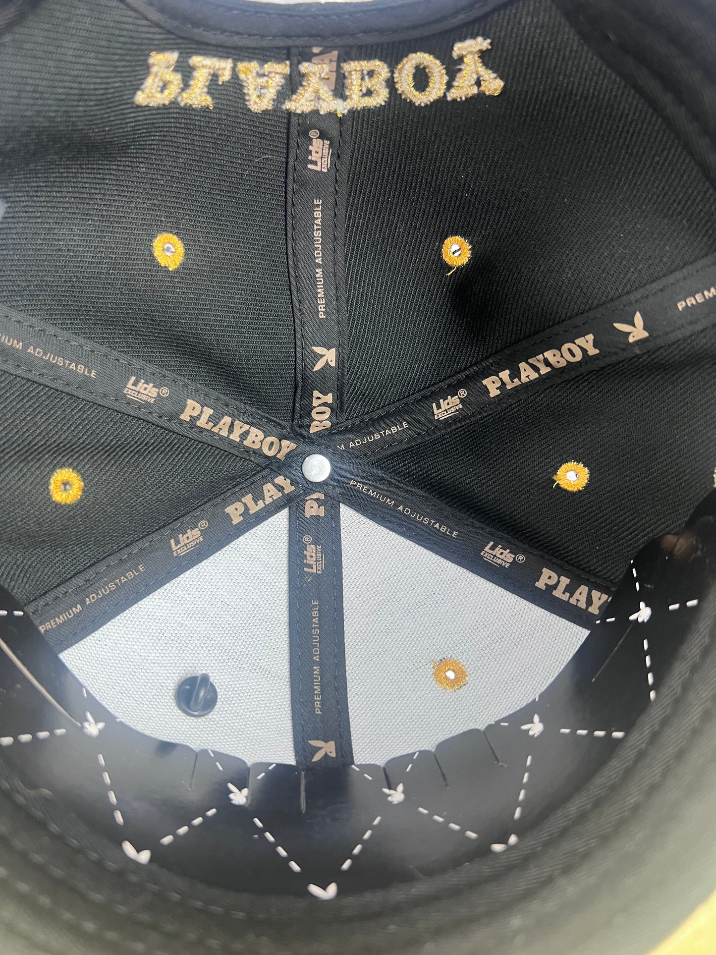 Lids PLAYBOY Bunny Embroidered Adjustable Snapback Hat With Gold Pin