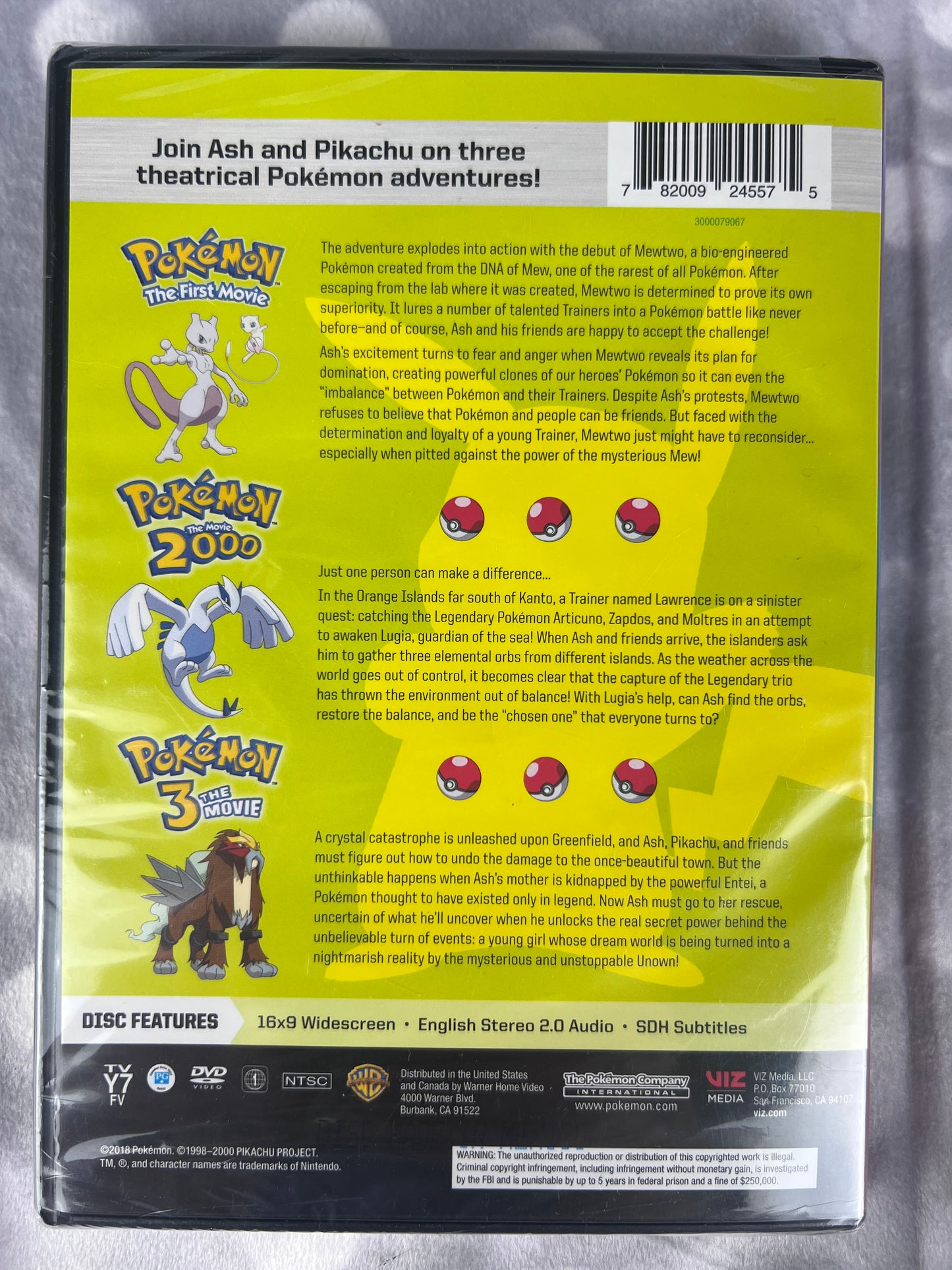 Pokémon Movie Collection “The First Movie” “The Movie 2000” & “3 The Movie”