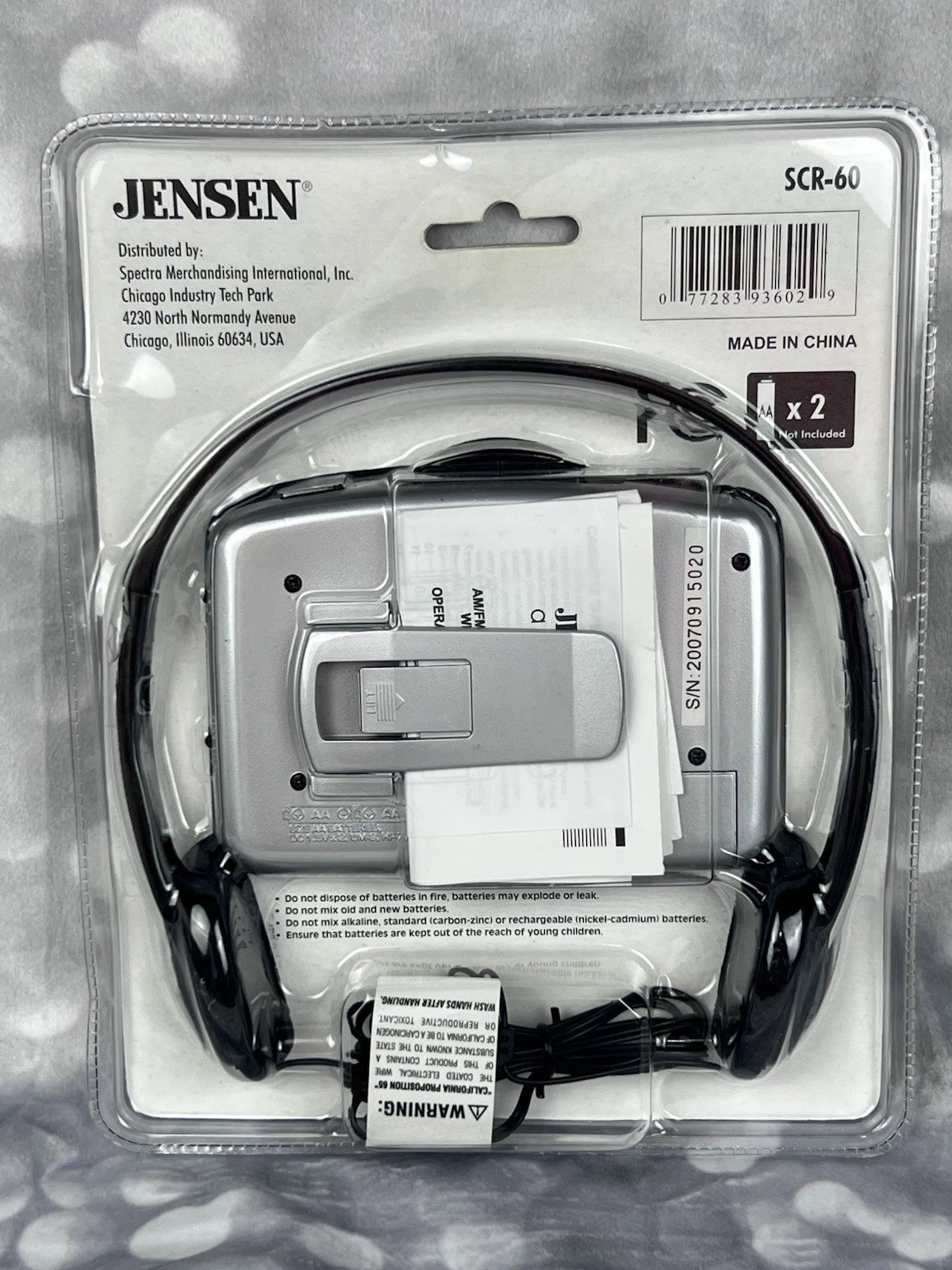 Jensen Stereo AM/FM Cassette Player Model SCR-60