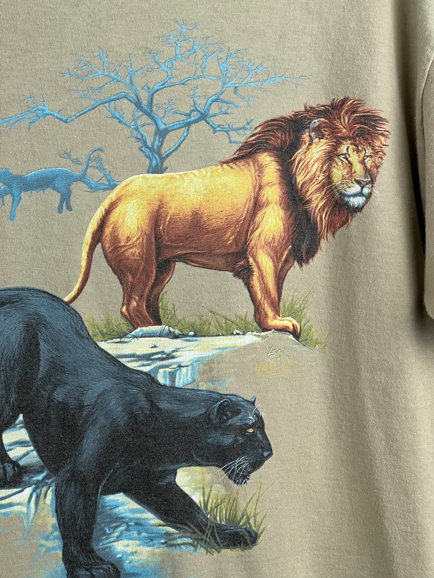 Vintage Wild Gear Lion Safari T-Shirt Men's Large