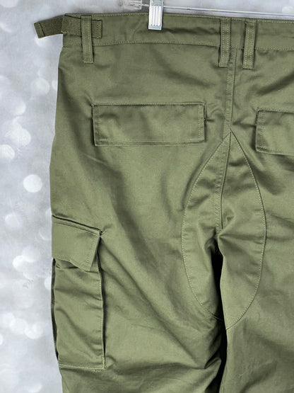 Empyre Relax Loose Fit Button Fly Cargo Skate Pants Olive Green Size 28