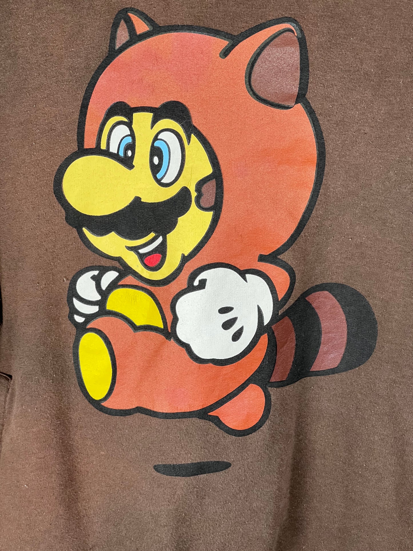 Nintendo Super Mario Bros. 3 Tanooki  Y2K Era Hoodie with Ears Men’s Size Large