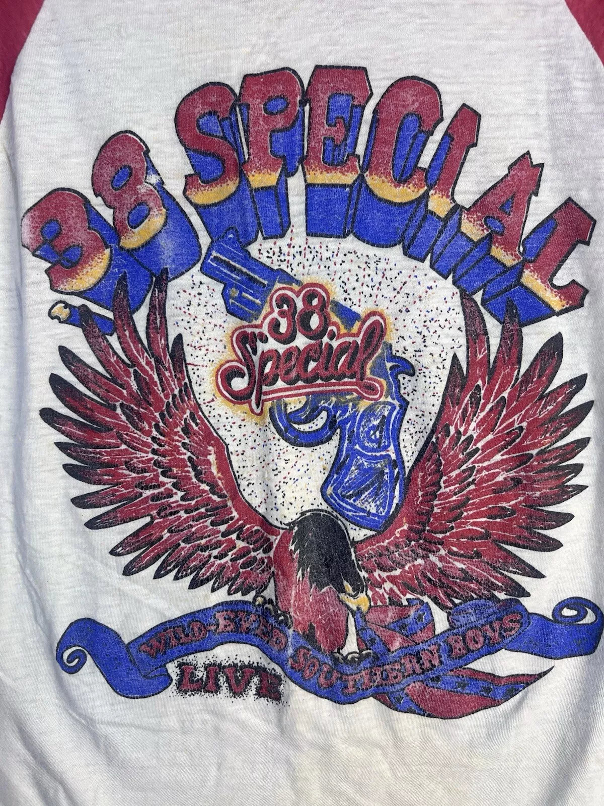 Vintage .38 Special 3/4 Sleeve Wild-Eyed Southern Boys 1981 Live Tour Shirt