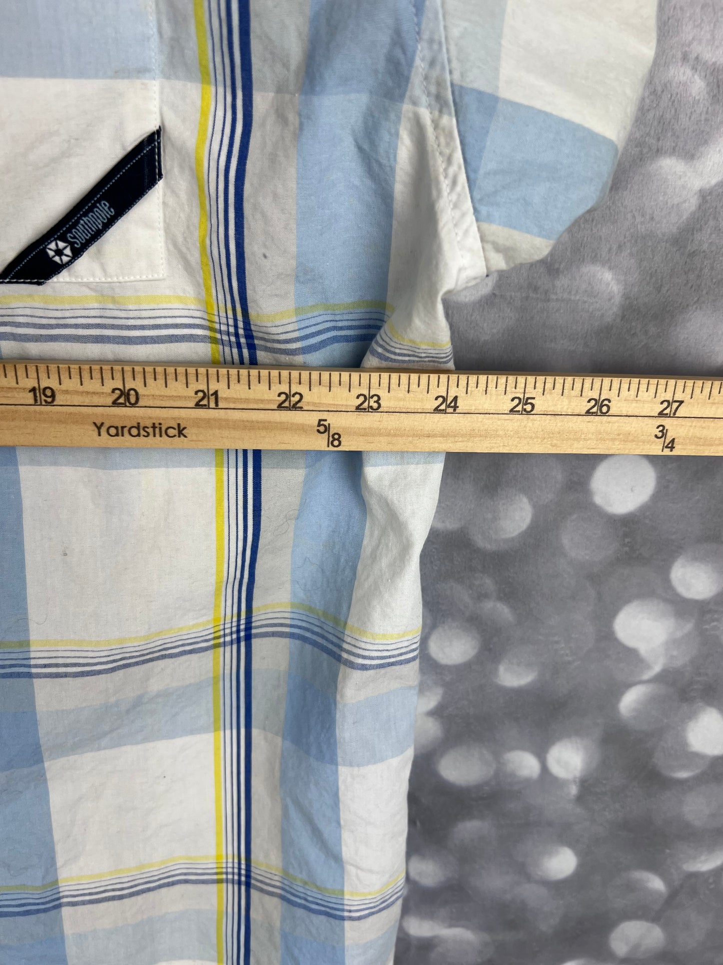 South Pole Authentic Collection Blue Plaid Men’s XL Button Down Shirt