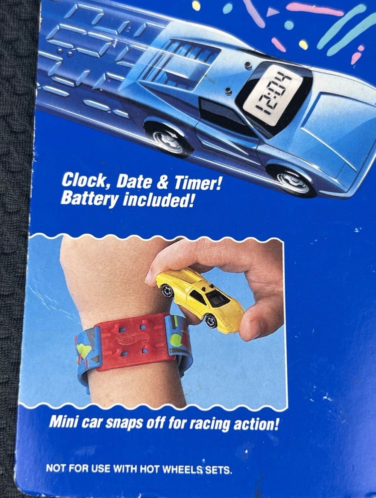 Hot Wheels California Custom Car Hot Wrist Watches 1990 Rare Retro Vintage Blue