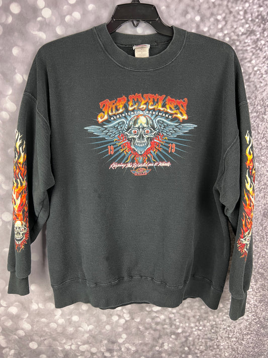 Vintage 90’s J&P Cycles “Keeping The World on Two Wheels” Harley Davidson Parts Supply Sweatshirt Men’s Size 2XL