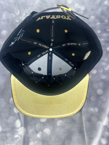 Lids PLAYBOY Bunny Embroidered Adjustable Snapback Hat With Gold Pin