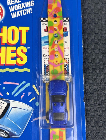 Hot Wheels California Custom Car Hot Wrist Watches 1990 Rare Retro Vintage Blue