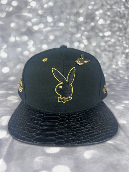 Lids PLAYBOY Bunny Embroidered Adjustable Snapback Hat With Gold Pin