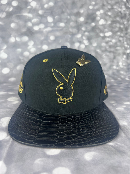Lids PLAYBOY Bunny Embroidered Adjustable Snapback Hat With Gold Pin