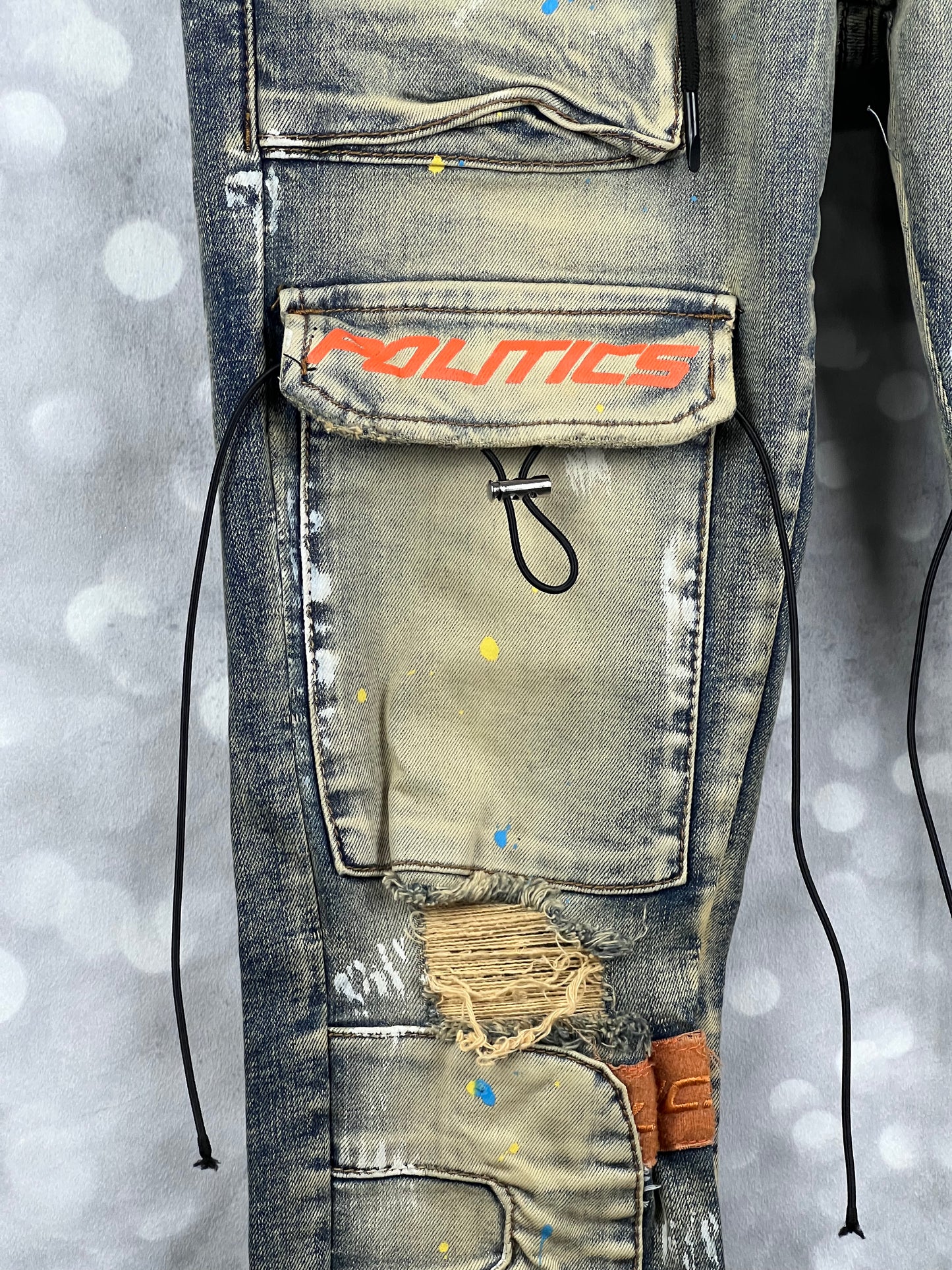 POLITICS Cargo Zip Streetwear Men’s Jeans Size W30