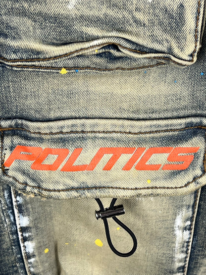 POLITICS Cargo Zip Streetwear Men’s Jeans Size W30