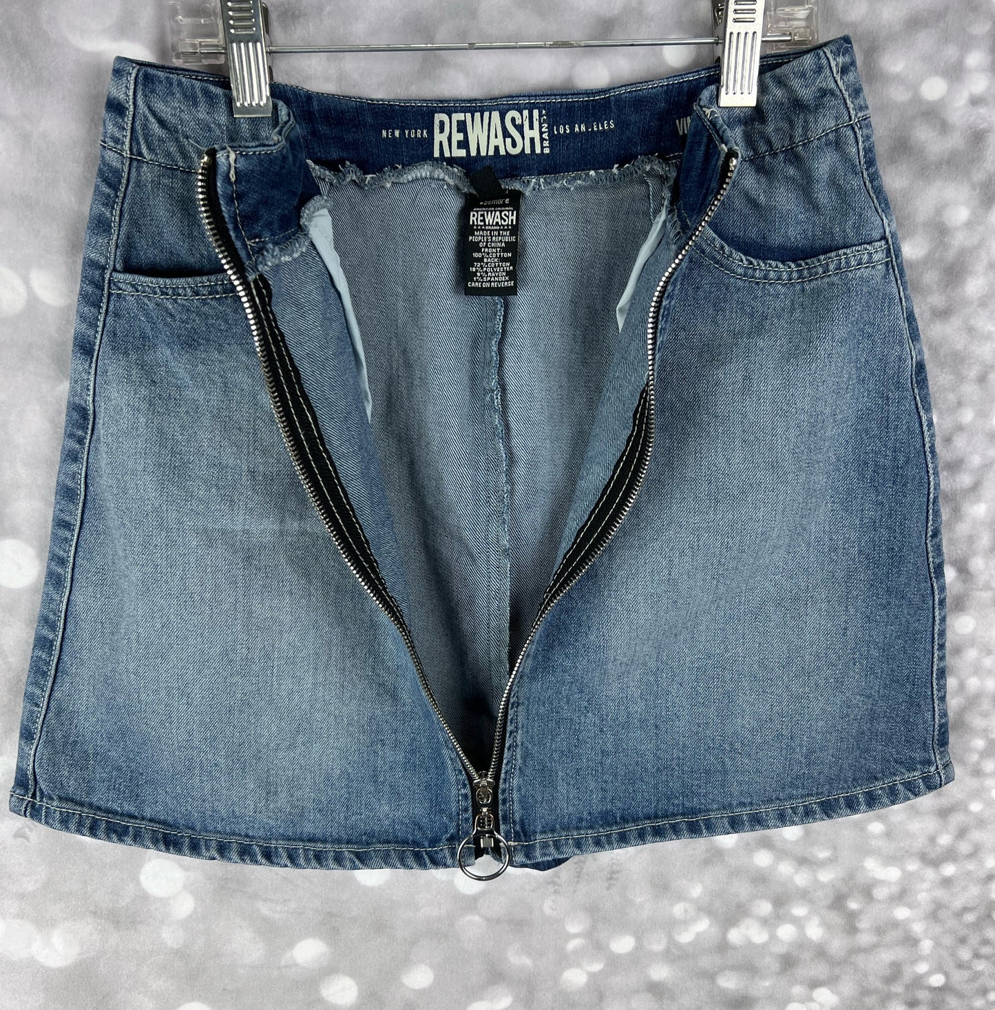 REWASH Full Front Zip Women’s Jean Skirt Size 1/25