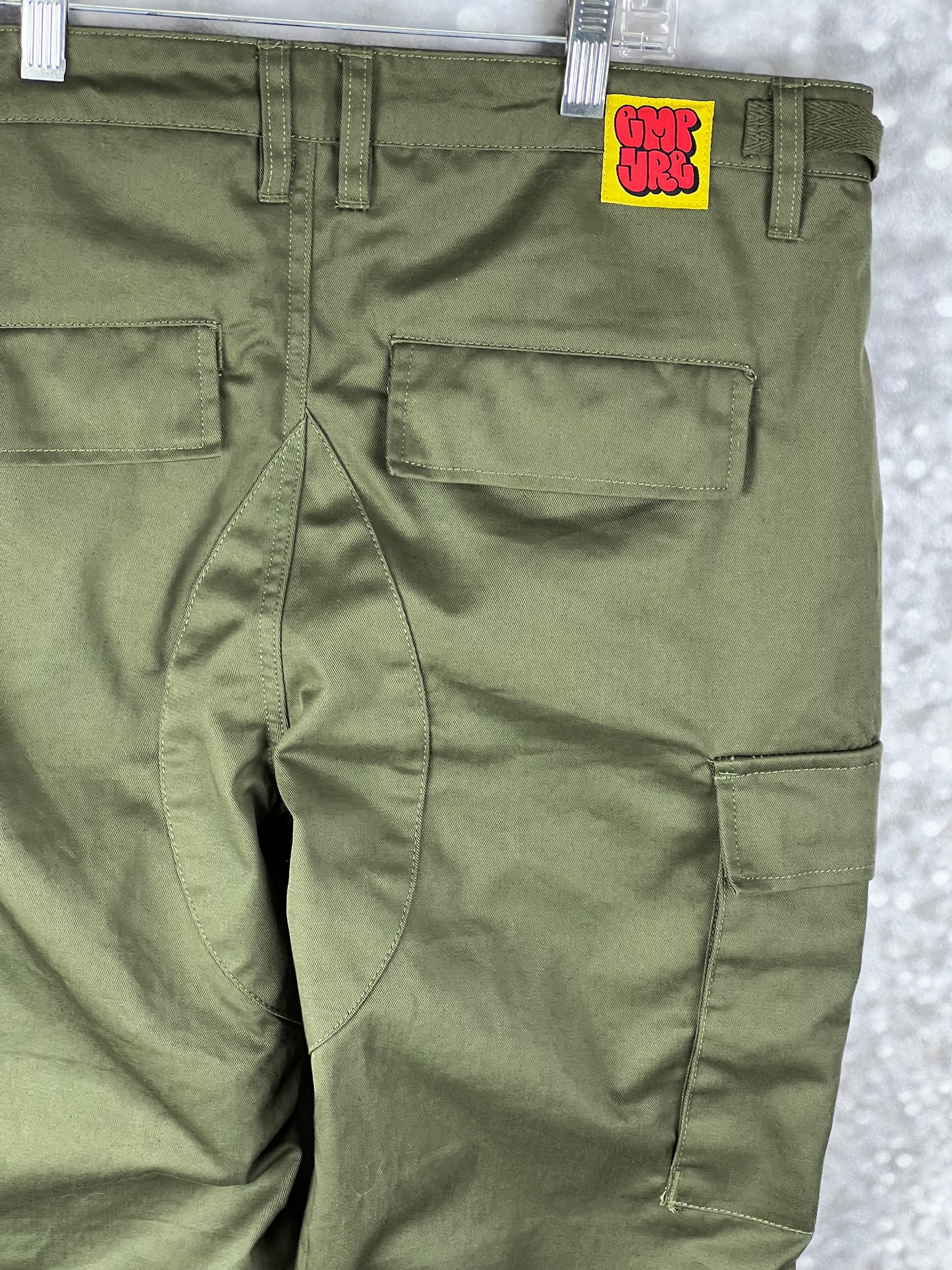 Empyre Relax Loose Fit Button Fly Cargo Skate Pants Olive Green Size 28