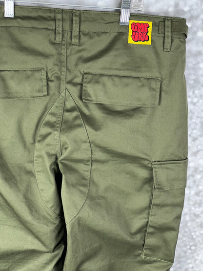 Empyre Relax Loose Fit Button Fly Cargo Skate Pants Olive Green Size 28