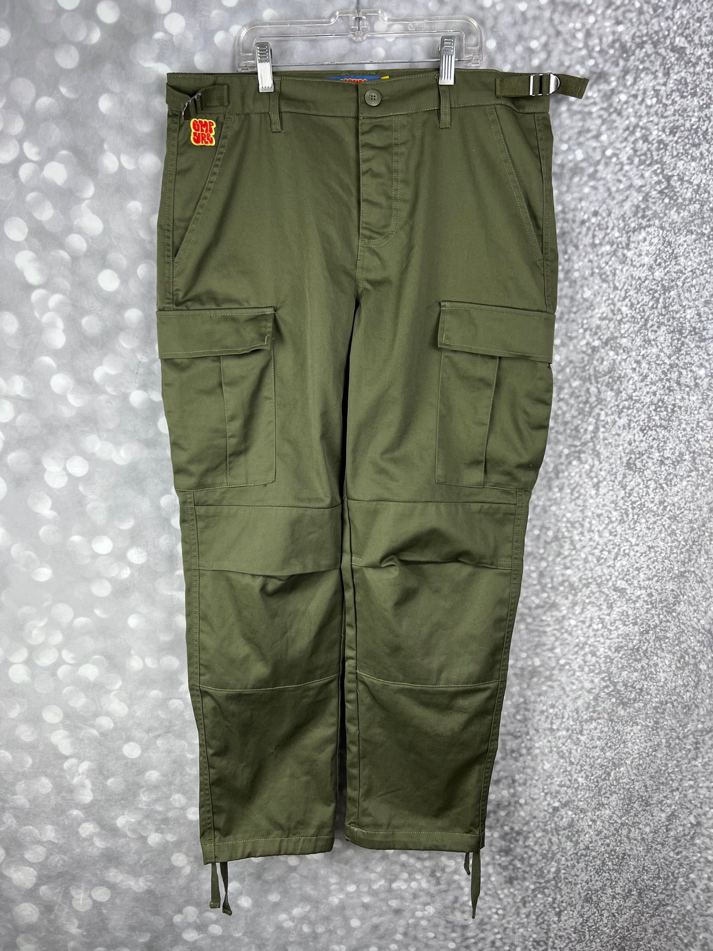 Empyre Relax Loose Fit Button Fly Cargo Skate Pants Olive Green Size 28