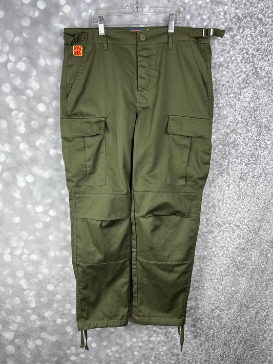 Empyre Relax Loose Fit Button Fly Cargo Skate Pants Olive Green Size 28