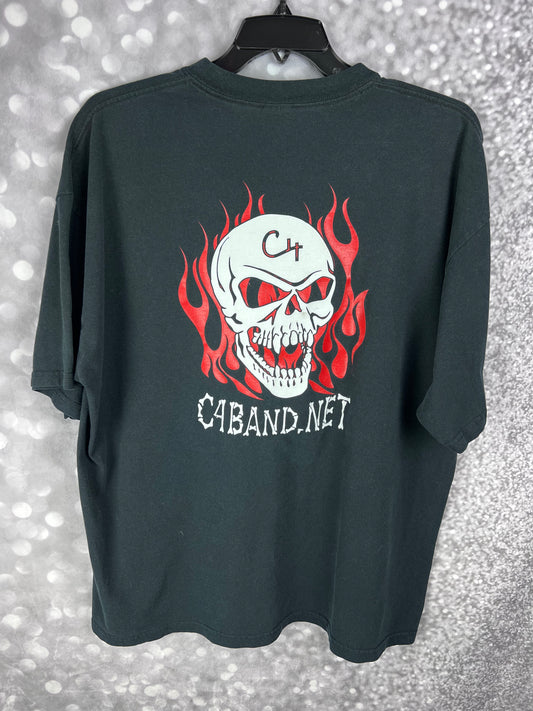 Vintage C4 Heavy Metal Band Fire Skull T-shirt 90’s or Y2K Era Men’s Size 2XL
