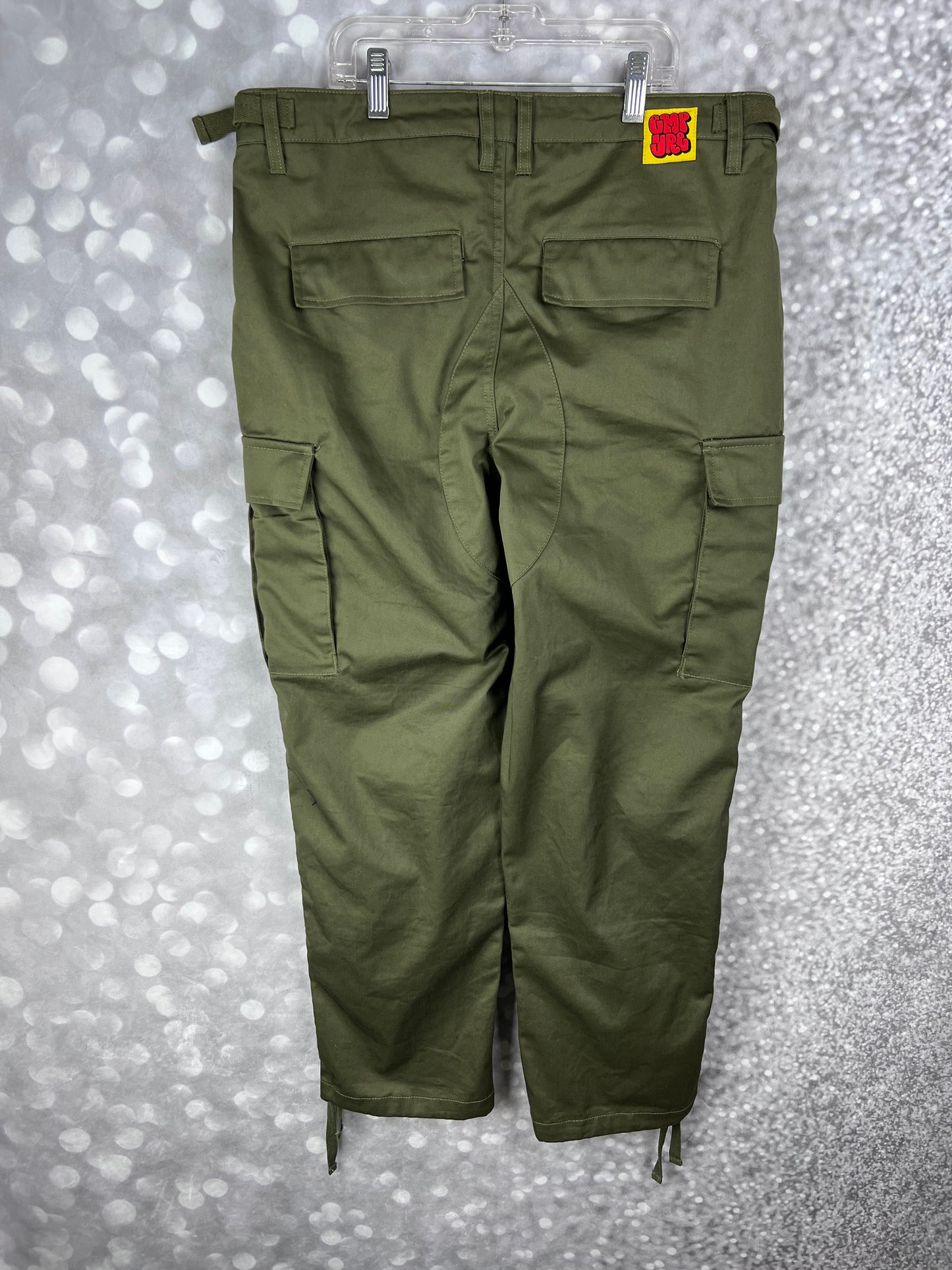 Empyre Relax Loose Fit Button Fly Cargo Skate Pants Olive Green Size 28