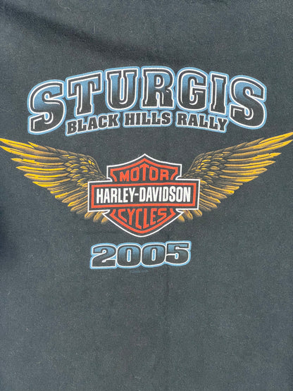Vintage Made in USA Harley Davidson Sturgis 2005 Black Hills Rally 65th Anniversary T-shirt Men's Size XL