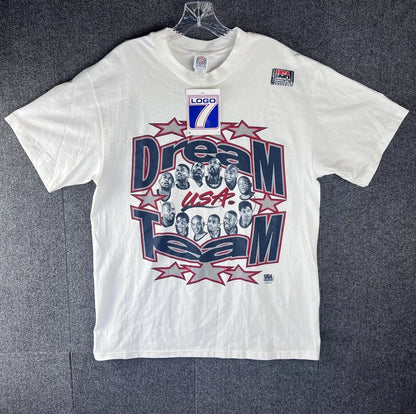 Vintage 90's USA Dream Team Olympic Basketball T-Shirt by Logo 7 NWT