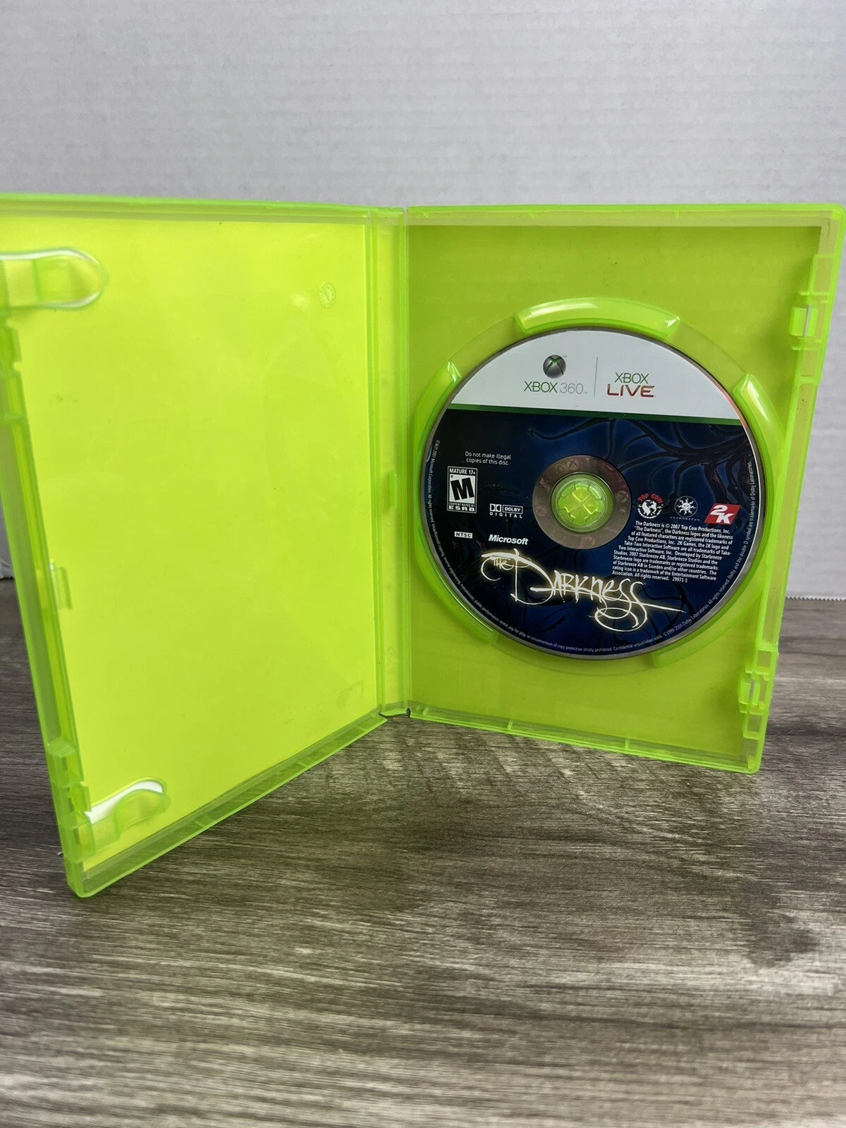 Xbox 360 The Darkness Game and Original Box - No Manual